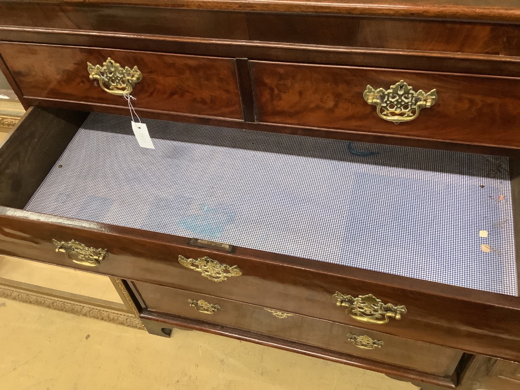 A George III mahogany six drawer chest, width 106cm depth 50cm height 135cm
